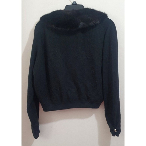 VINTAGE BLACK Fancy Fur jacket by Hadley Sze S - Picture 11 of 15